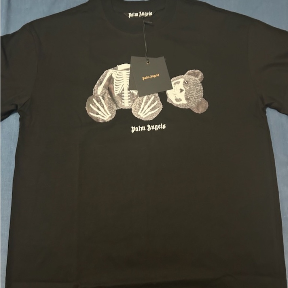 Palm angels men’s black skull teddy size M